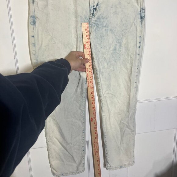 GAP Acid Wash Boyfriend Jeans Baggy Straight Leg Size 10 / 30 Light Blue Stretch - Picture 6 of 9